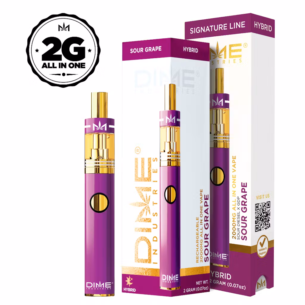 Photograph of product: Sour Grape (H) Distillate Disposable Vape 2g