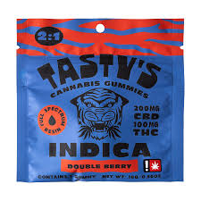 Photograph of product: Tasty's | 2:1 CBD/TH-oui Double Berry Gummy | 100mg Single