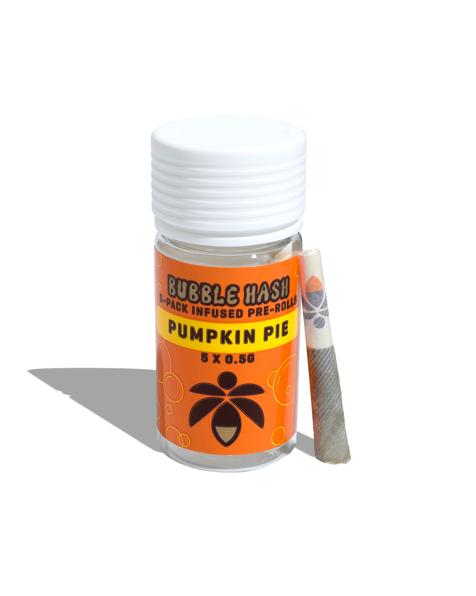 Photograph of product: Pumpkin Pie Bubble au chocolat Infused Preroll 5-pack