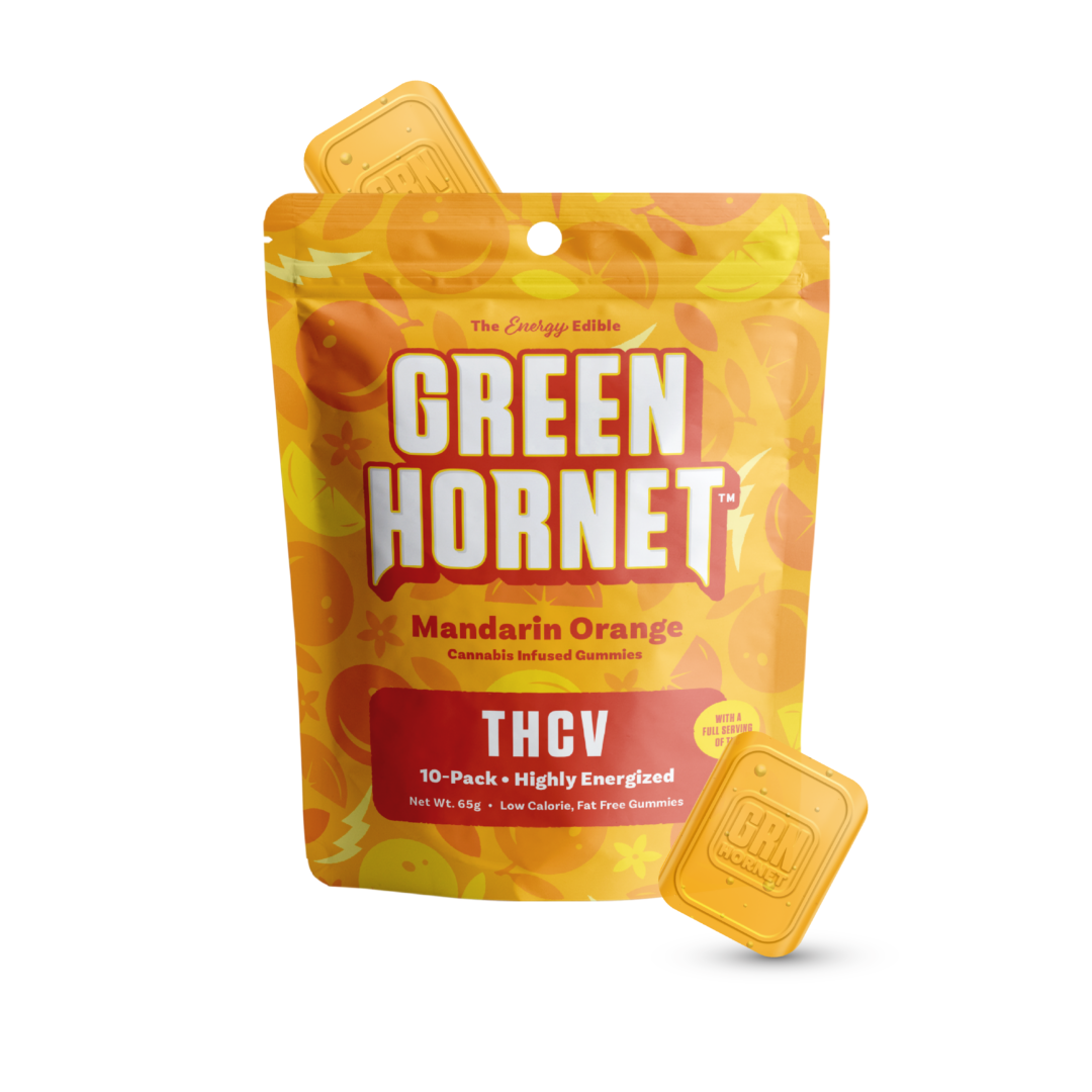 Photograph of product: Green Hornet | ENERGY | Mandarin Orange | 100MG TH-oui / 5MG TH-ouiV | 10pc