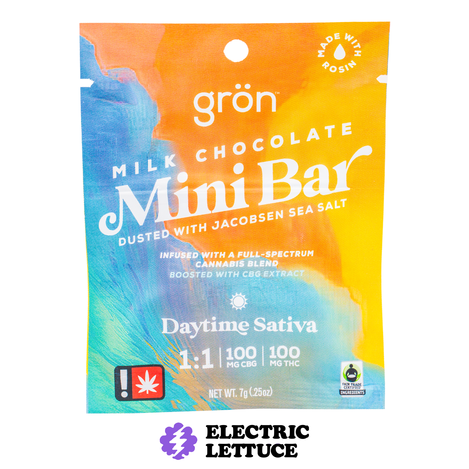 Photograph of product: Gron 1:1 CBG Milk Chocolate Mini Bar 100mg