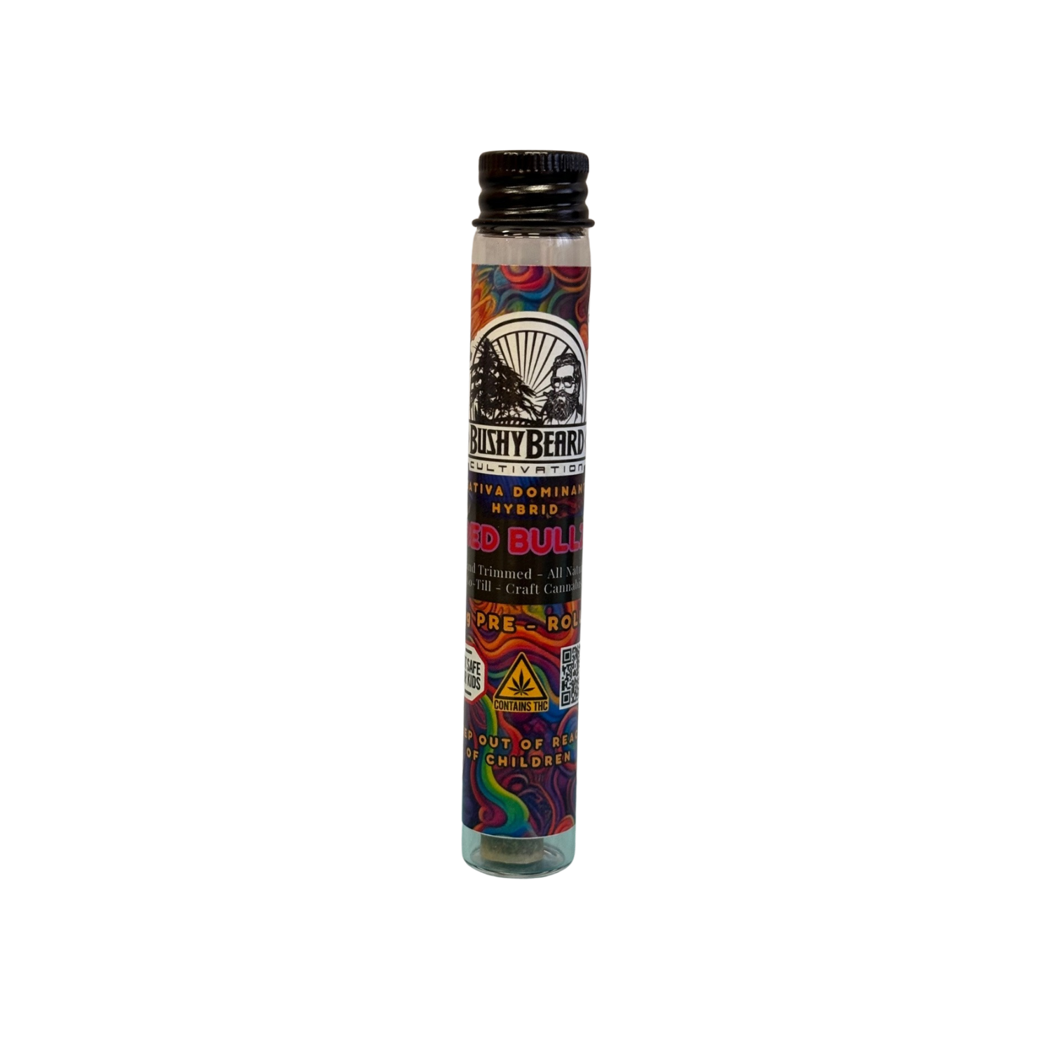 Photograph of product: Red Bullz I 1g Pre-roll I Bushy Beard