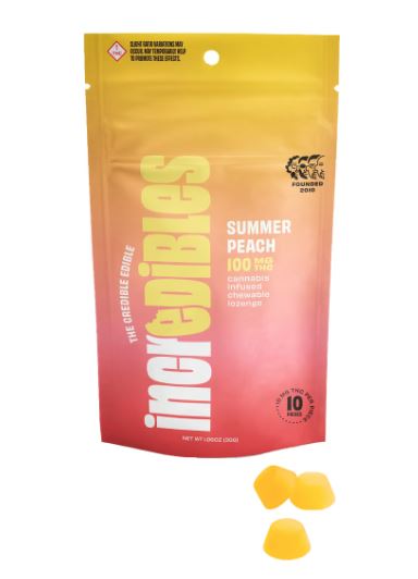Photograph of product: Incredibles - Summer Peach Gummies (10ct/10mg)