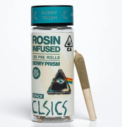 Photograph of product: Clsics | Berry Prism 5 Pack .5g Rosin Infused Pre-rolls | 2.5g