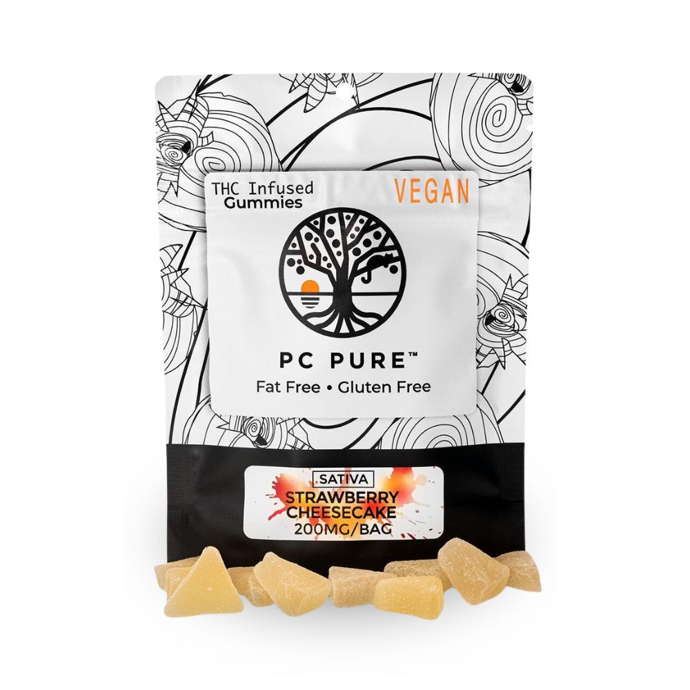 Photograph of product: PC Pure - Gummies - Strawberry Cheesecake - 200mg - 10pk