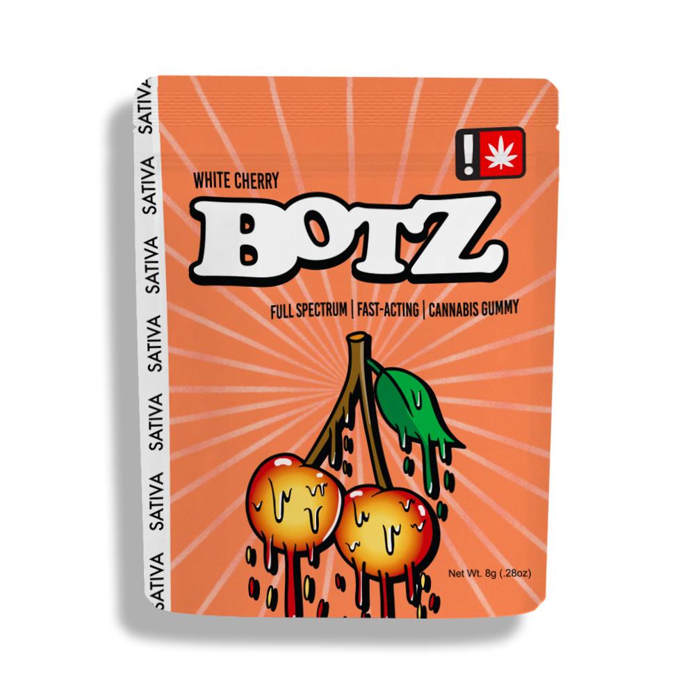 Photograph of product: Botz 100 mg Sour Gummy - White Cherry