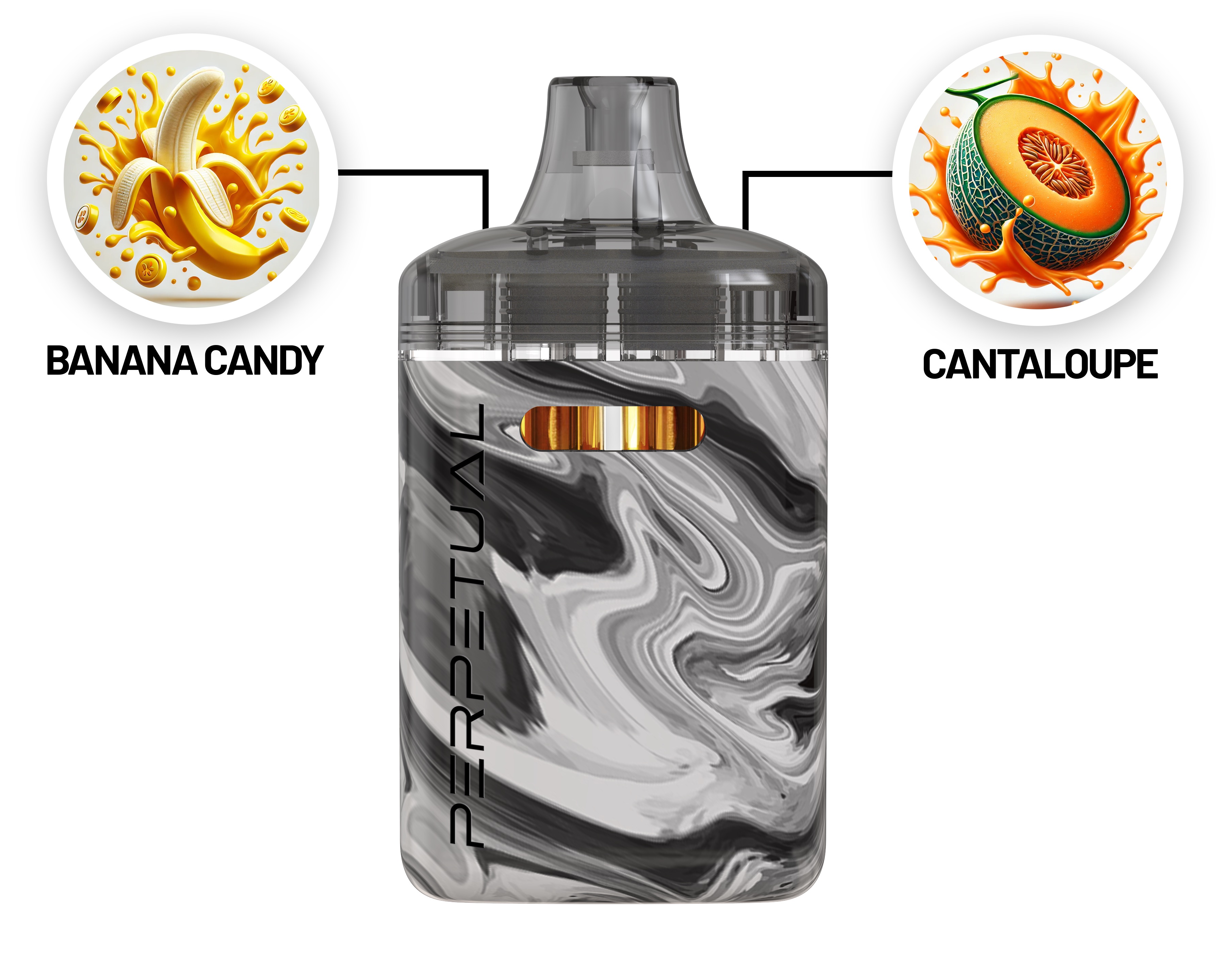 Photograph of product: Banana Candy & Cantaloupe Crush Dual Distillate Disposable