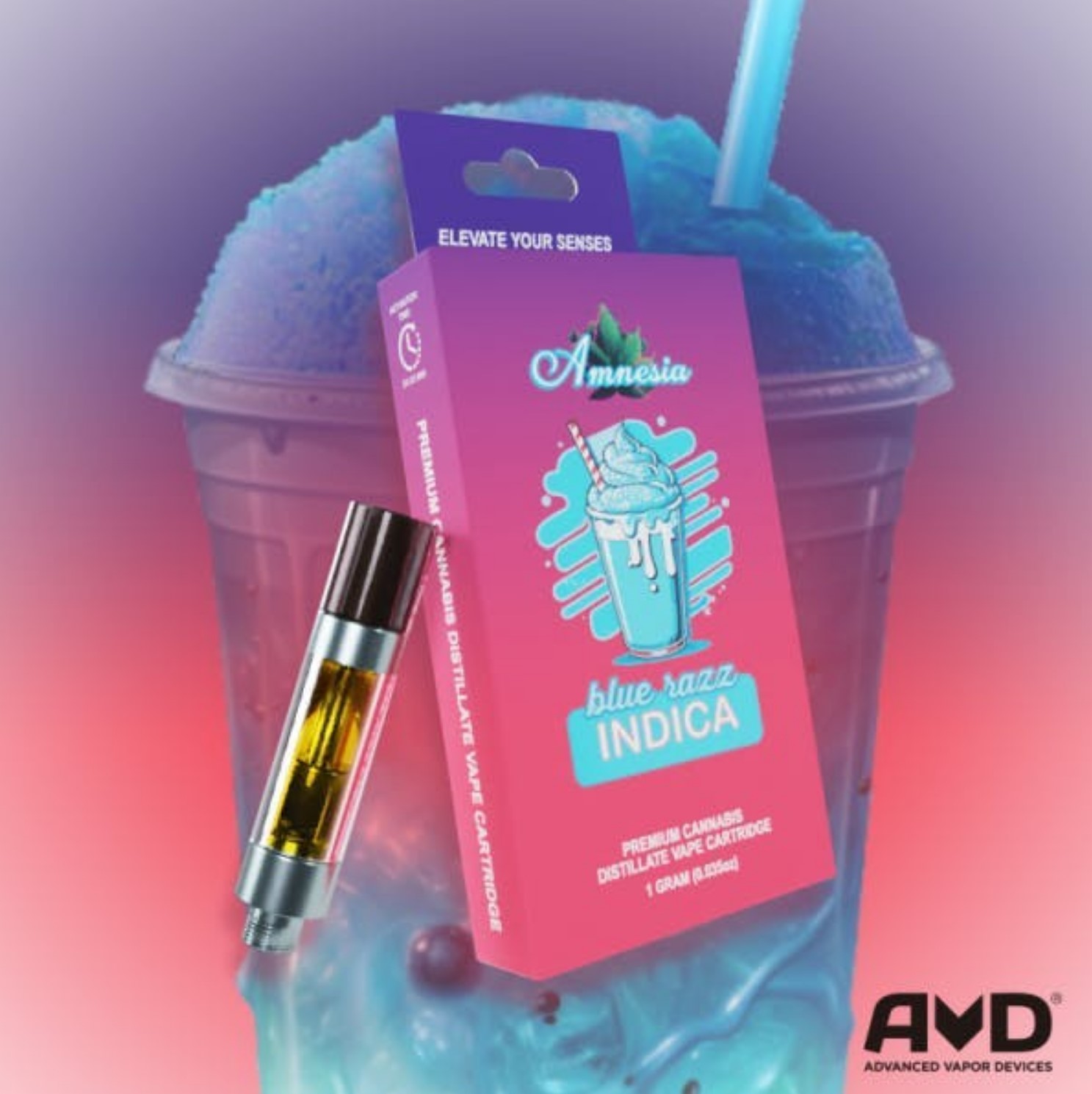Photograph of product: Amnesia - Blue Razz Cartridge 1g | 6/$50 | 15/$79