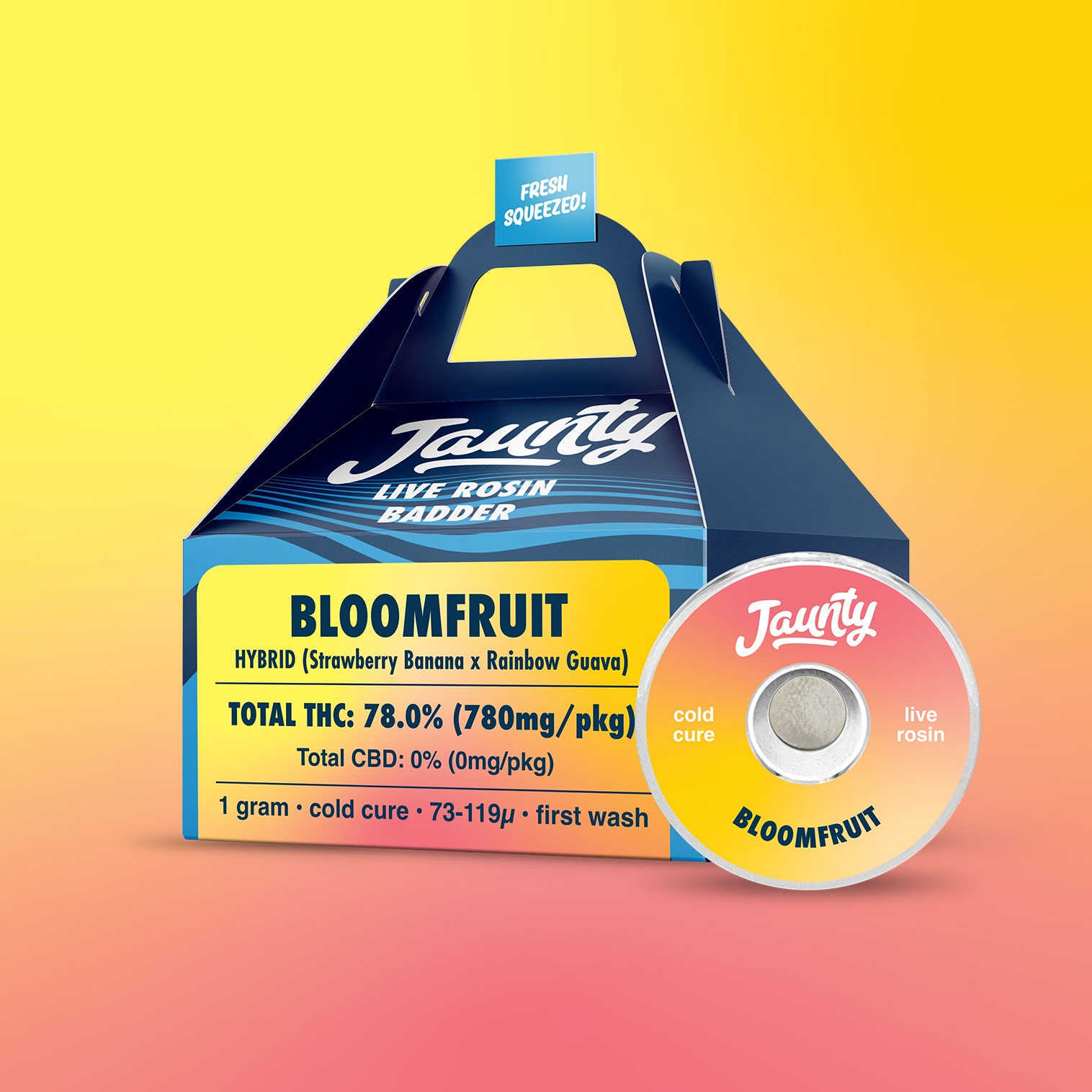 Photograph of product: Jaunty - Bloomfruit Cold Cure Live Rosin Badder - 1g