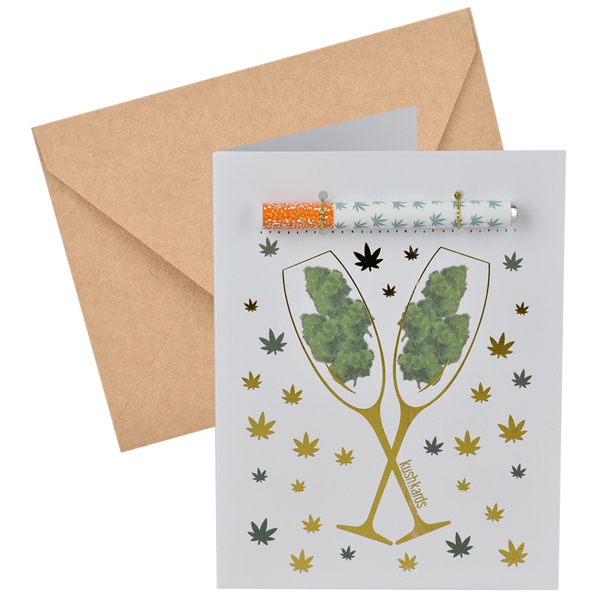 Photograph of product: KushKards | One Hitter Greeting Card | Cheers! (Congratulations}