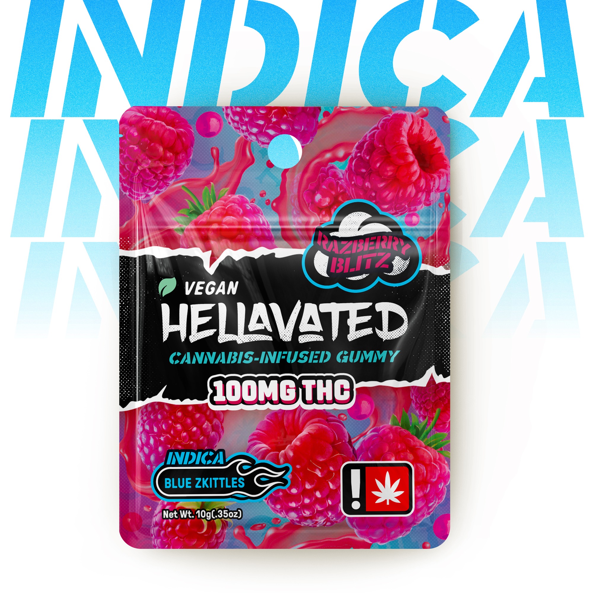 Photograph of product: Hellavated > Gummiez 100mg > Razberry Blitz