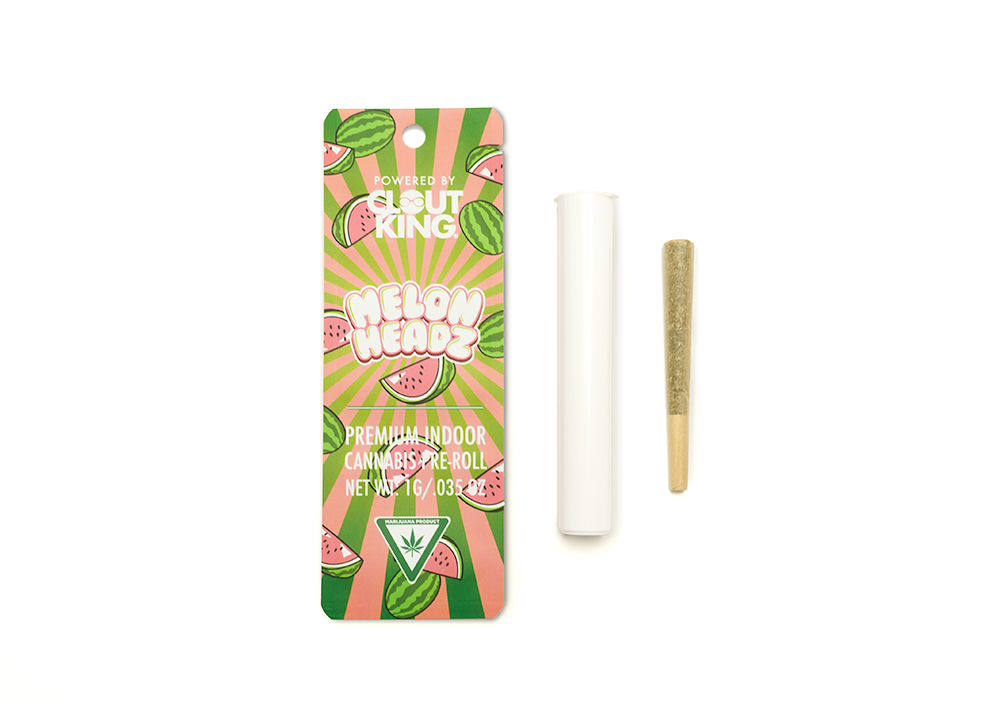 Photograph of product: Clout King | Melon Headz | Preroll - Single (1 Gram)
