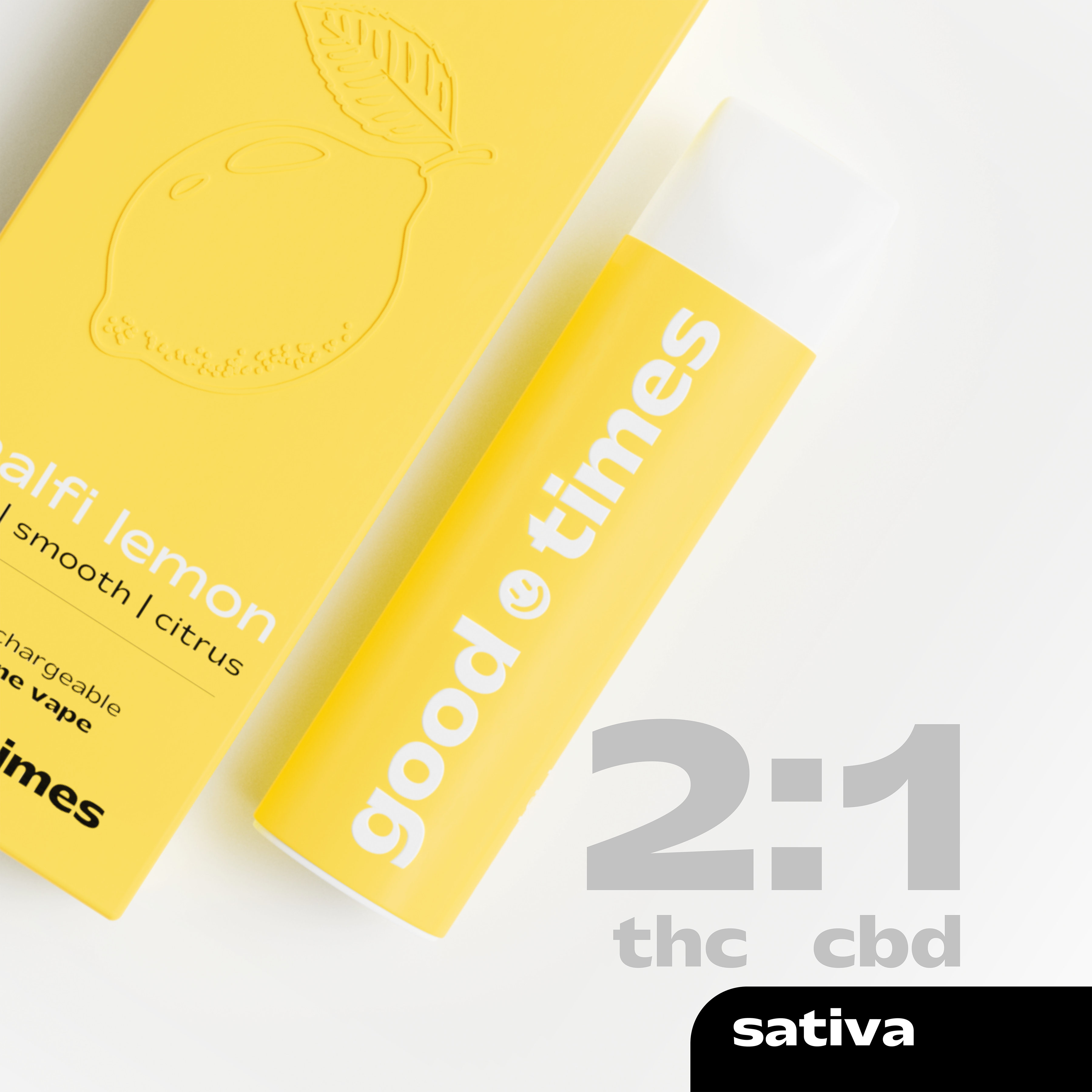 Photograph of product: good times - amalfi lemon 2:1 thc/cbd - all-in-one vape - (s)