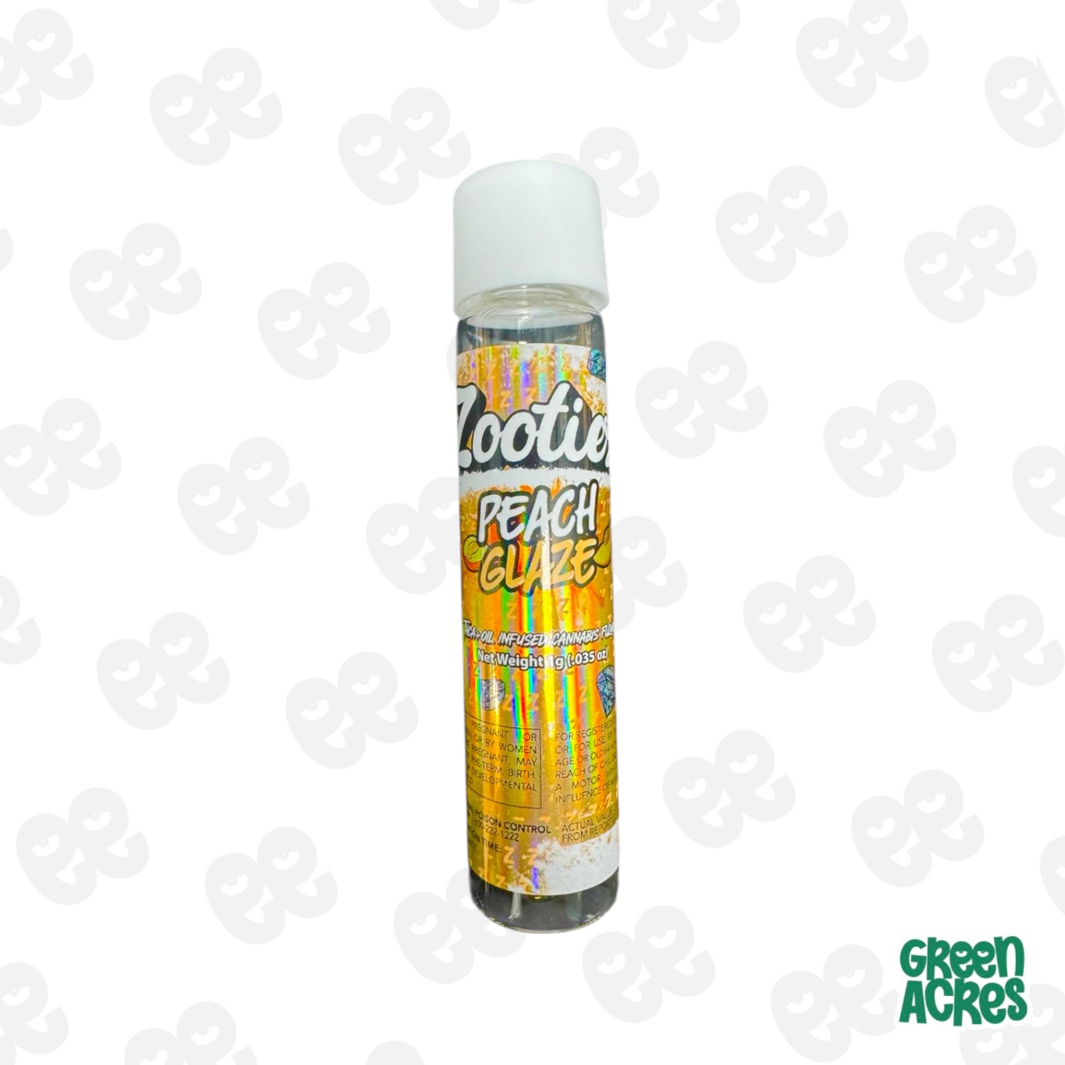 Photograph of product: Zooties: Peach Glaze 1G Infused Pre-Roll