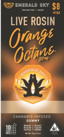 Photograph of product: ORANGE OCTANE [S] SINGLE ROSIN GUMMY - 100 MG