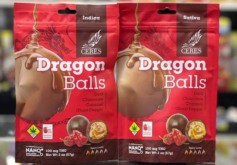 Photograph of product: Ceres Dragon Balls Caramel Oui'd 100mg
