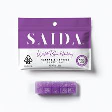 Photograph of product: Saida Wild Blackberry Gummy Bar 100mg