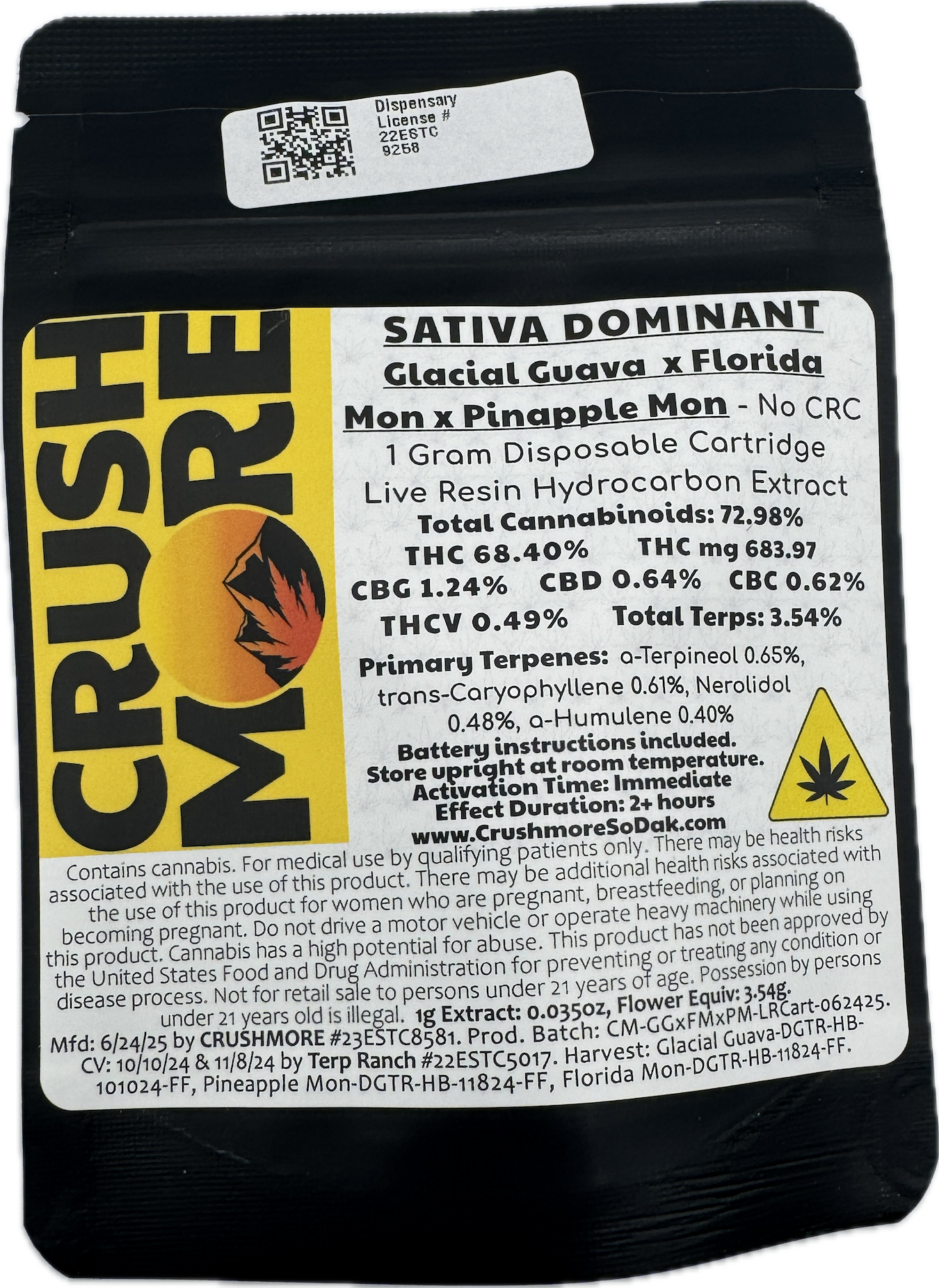 Photograph of product: Glacial Guava X Florida Man X Pineapple Mon - Live Resin - Disposable