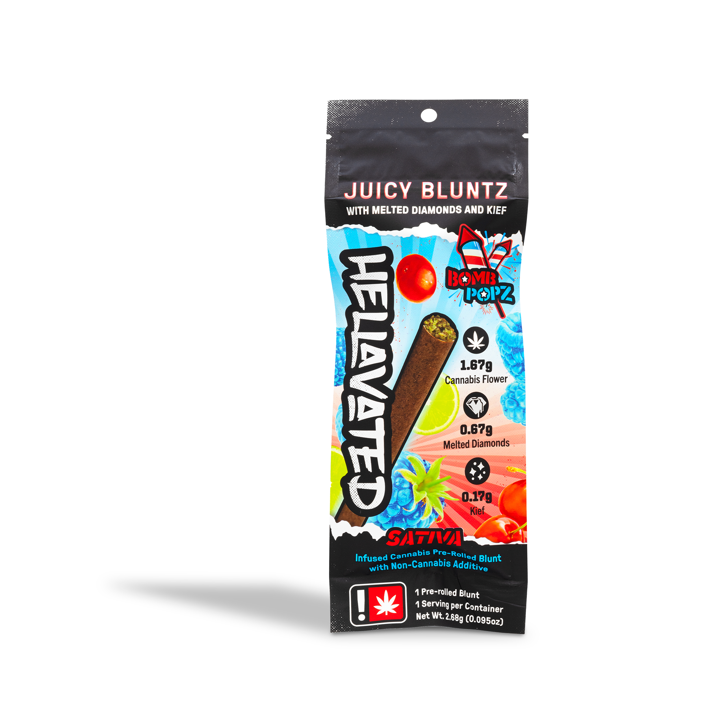 Photograph of product: Hellavated - Bomb Popz Infused + Flavored Blunt - 2.51g
