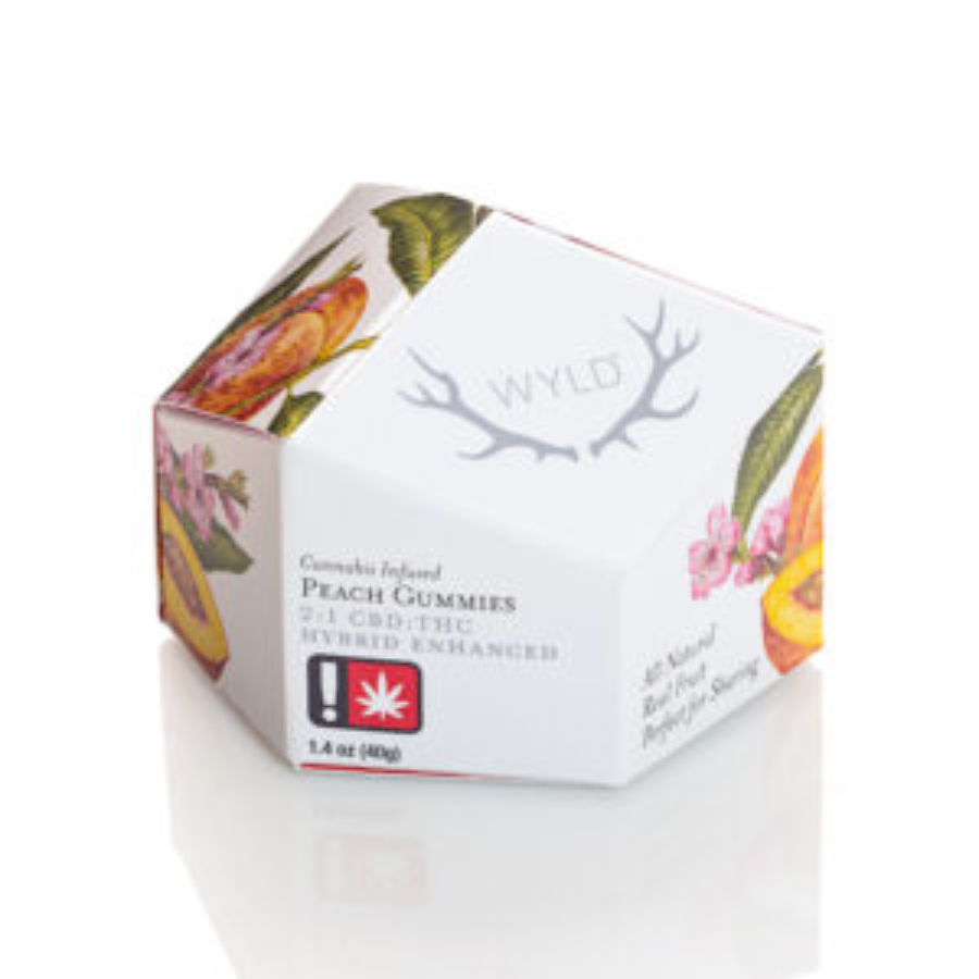 Photograph of product: Wyld Peach Gummy 2:1 (50mg TH-oui 100mg CBD)