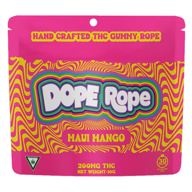 Photograph of product: Dope Rope Maui Mango Gummy Rope 200mg Rec