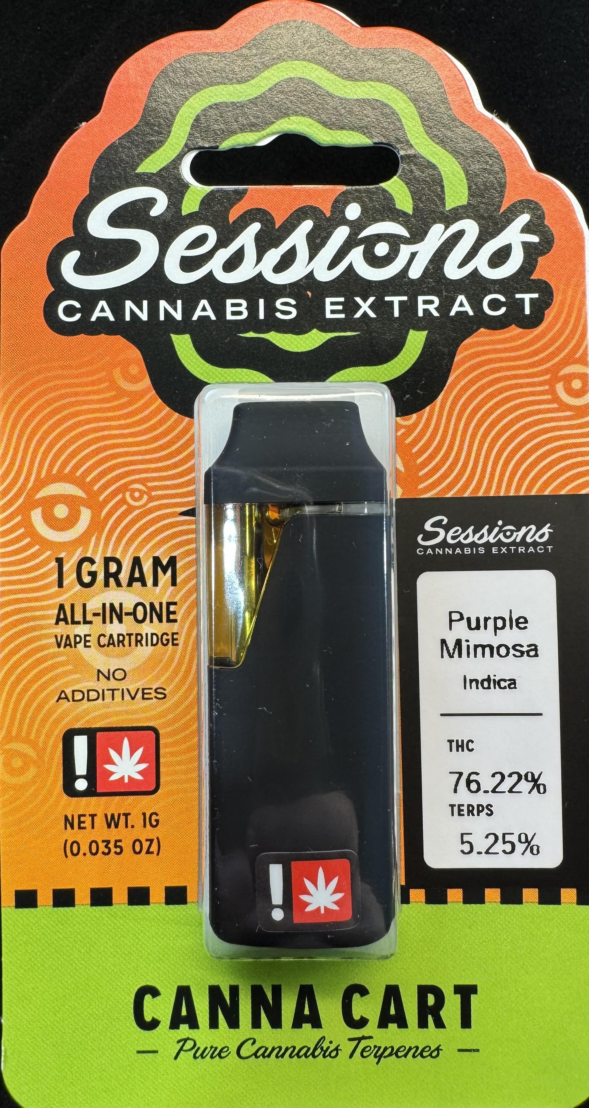 Photograph of product: Disposable Cartridge - 1g Sessions - Purple Mimosa