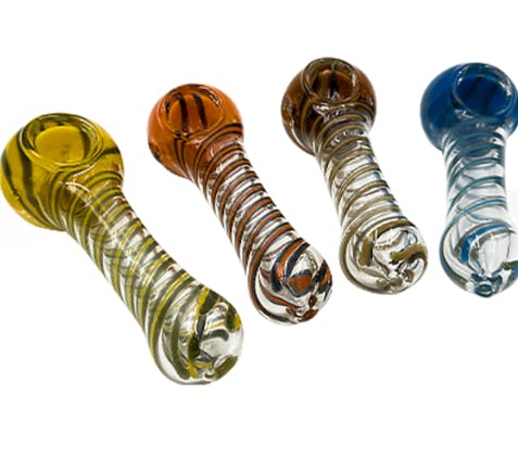 Photograph of product: 053 - 4" Ribbon Spun Hand Pipe with Frit Head - Retail