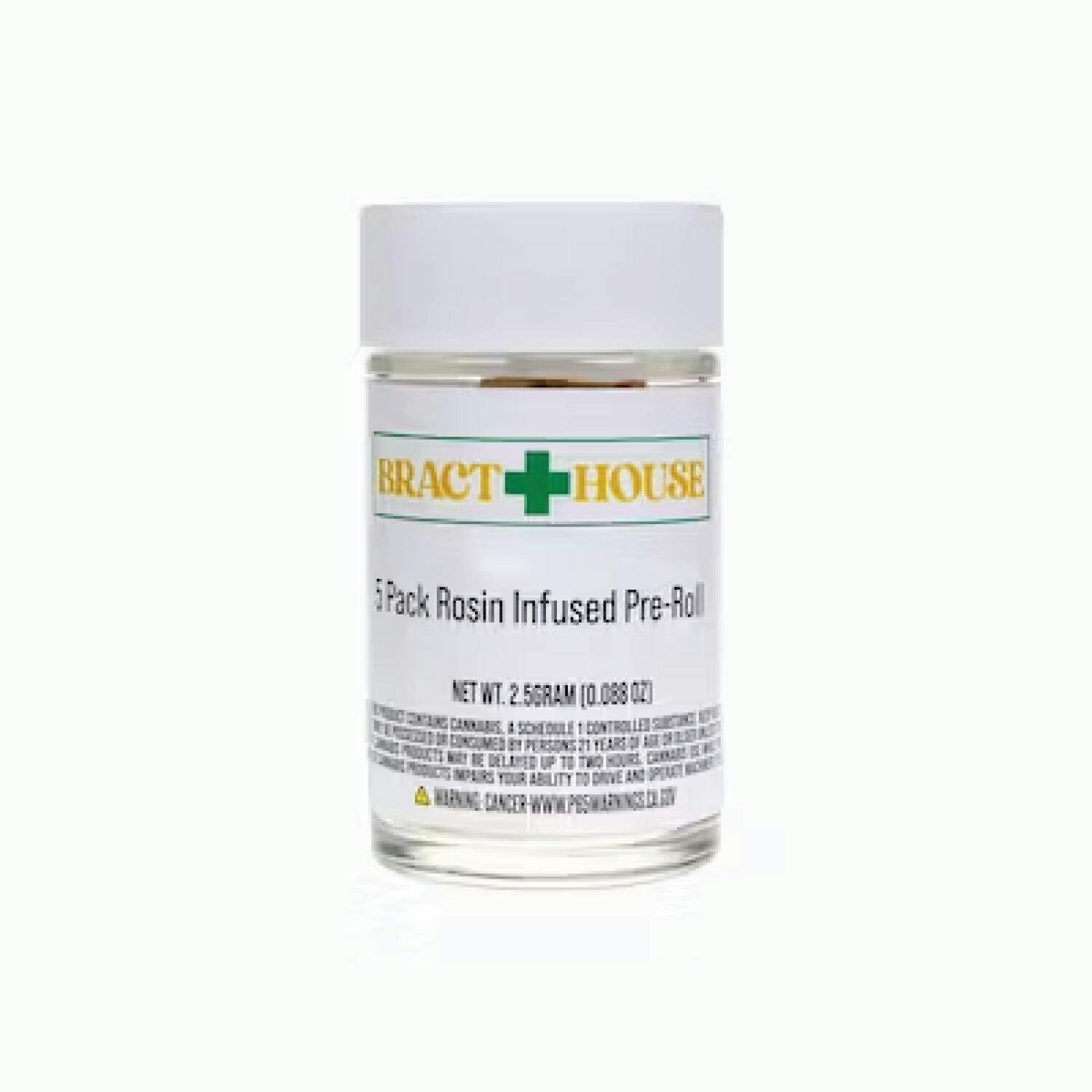 Photograph of product: Bract House | Hybrid Rosin Infused Pre-rolls (5 Pack - 2.5g)