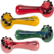 Photograph of product: 4" Frit & Multi Marbles Glass Hand Pipe | Asst Colors
