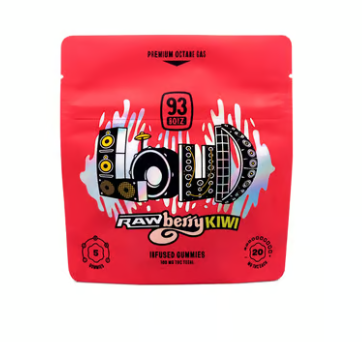 Photograph of product: Edible* - 93 Boyz - LOUD Rawberry Kiwi (H) Gummies - 100mg (5pk)