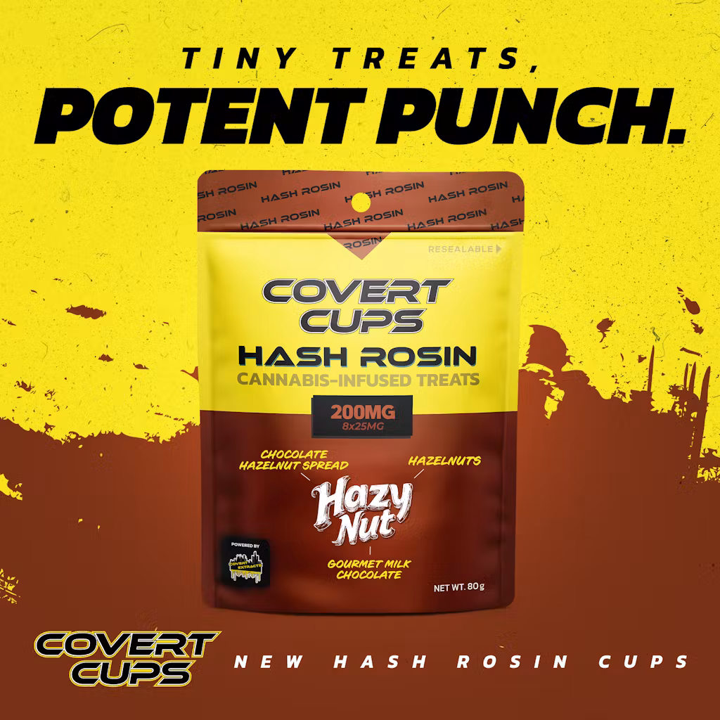 Photograph of product: Covert Cups - 200mg au chocolat Rosin Cups - Hazy Nut