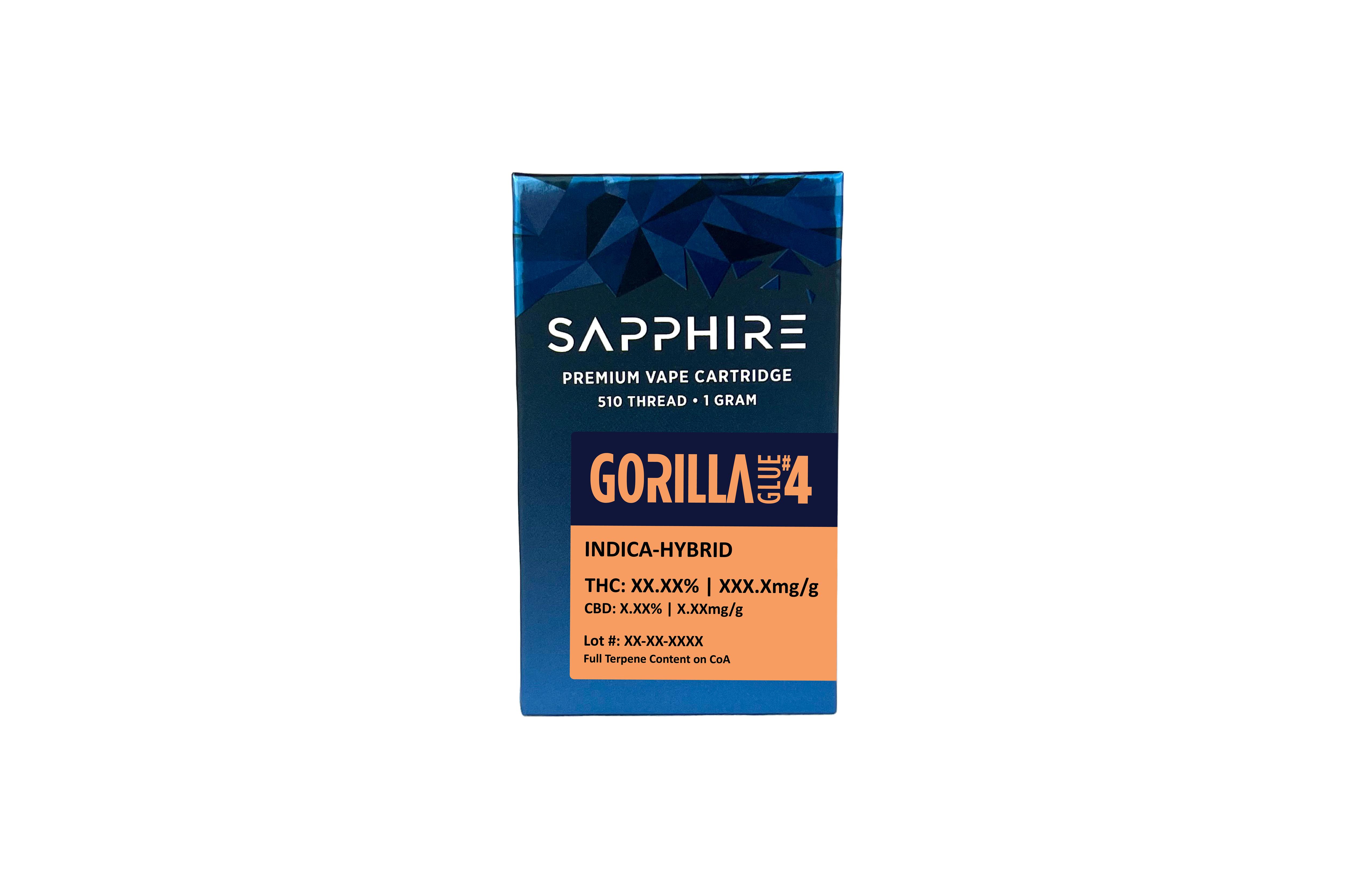 Photograph of Product: Sapphire | Gorilla Glue #4 | Vape AIO | Indica-Hybrid