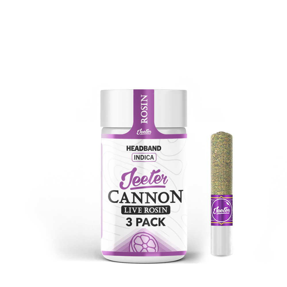 Photograph of product: Cannon Live Rosin Headband Pre-Roll Pack 1.5g (0.5g ea | 3-Pack)