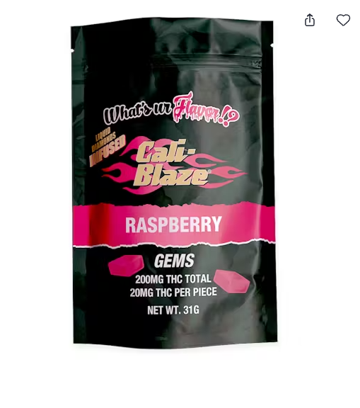 Photograph of product: Cali Blaze Raspberry 200mg Gummy