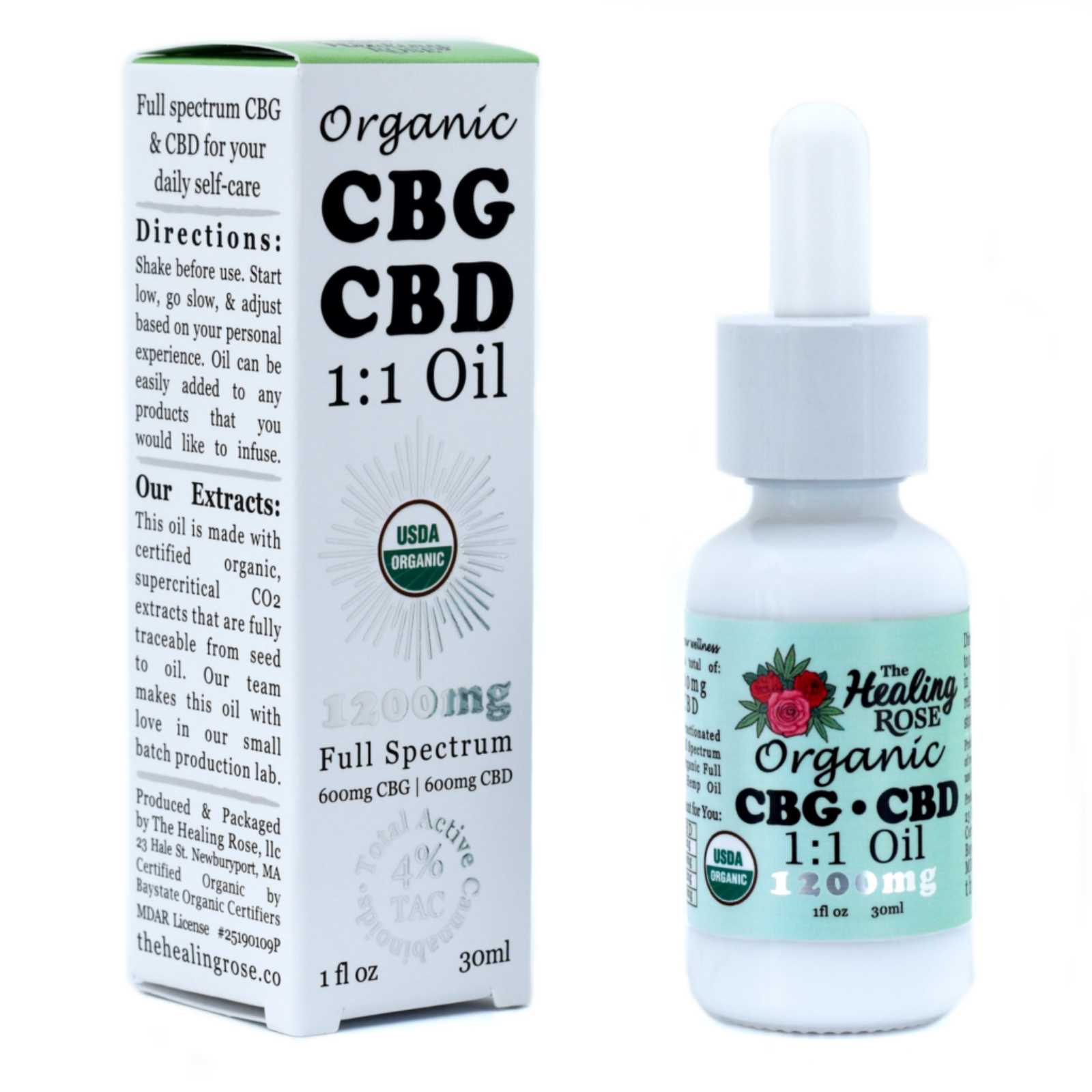 Photograph of product: Organic Full Spectrum CBG:CBD Oil | 1:1 | (30mL Tincture)