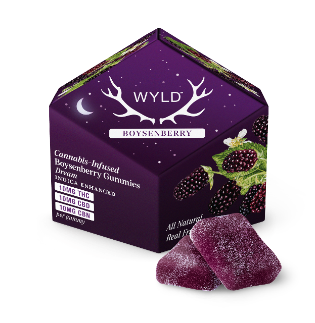 Photograph of product: BOYSENBERRY 1:1:1 100MG 10 PACK GUMMY