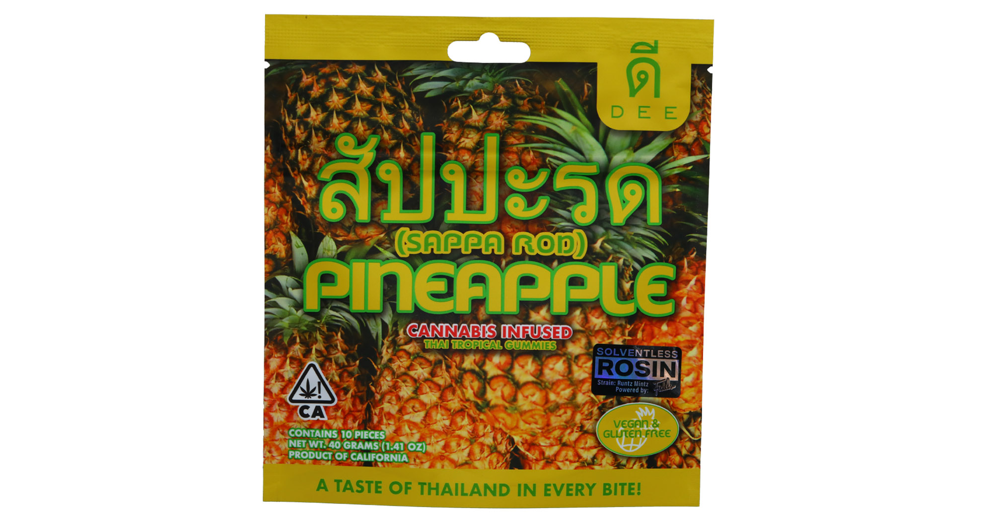Photograph of product: Dee | Pineapple Gummies 100mg   100 Mg   10 Pack