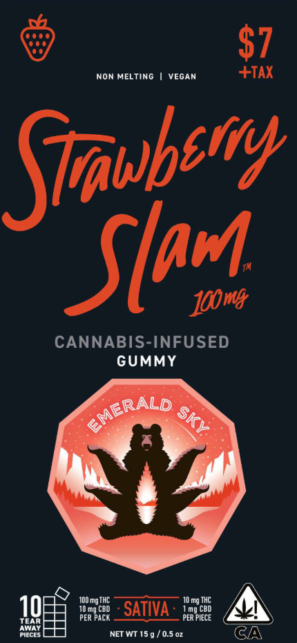 Photograph of product: Strawberry Slam [S] | 100mg Single Gummy | Emerald Sky