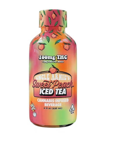 Photograph of product: [Uncle Arnie's] TH-oui Beverage - 100mg - Sweet Peach Iced Tea (I)