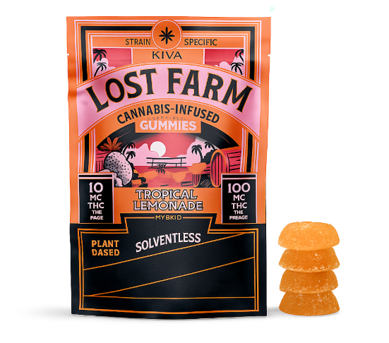 Photograph of product: Tropical Lemonade x Ztrawberry Guava Live Rosin | Lost Farm | Gummies | 100mg