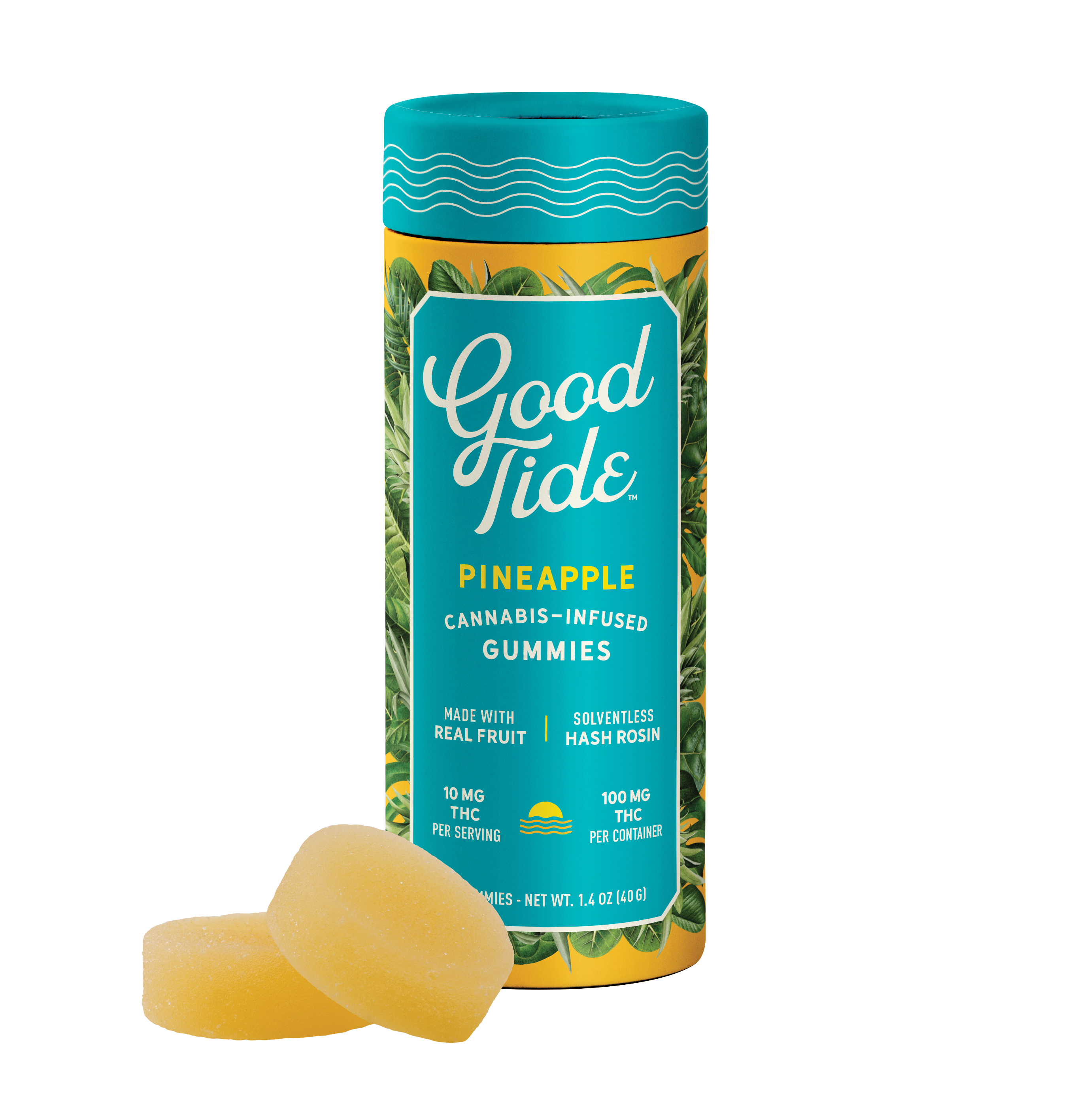 Photograph of product: Good Tide Pineapple (S) au chocolat Rosin Gummies 10mg 10pk