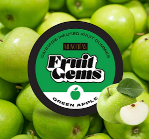 Photograph of product: Gummies - Green Apple Fruit Gems - 20 Pcs - 100mg