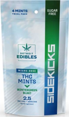 Photograph of product: Detroit Edibles - Sidekick Mints -  Wintergreen Blast - 10mg