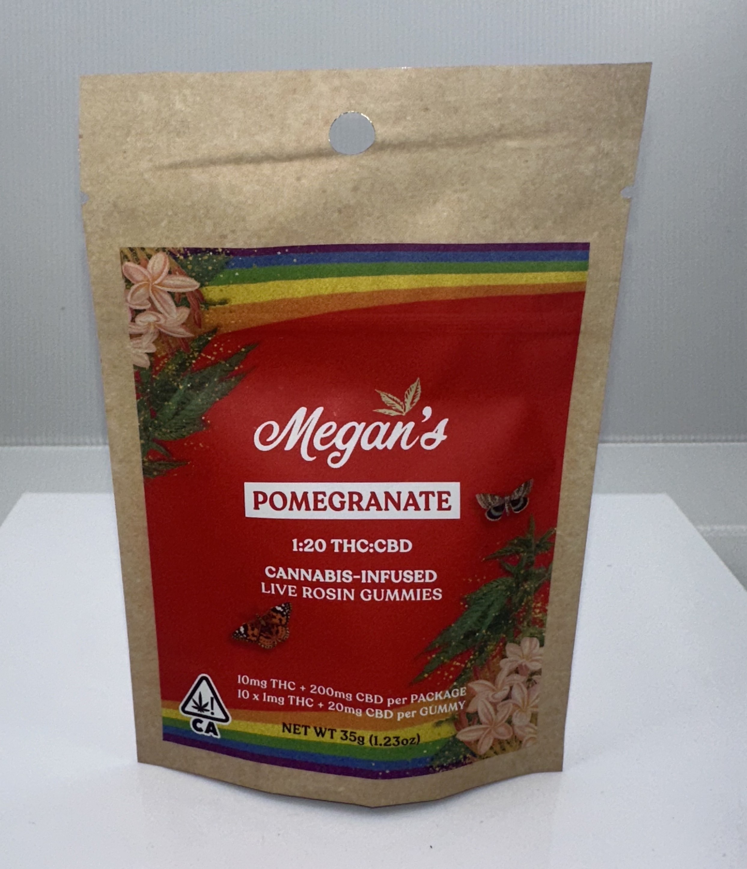Photograph of product: Pomegranate Rosin Infused Gummies 1:20 Thc:Cbd (10pk)