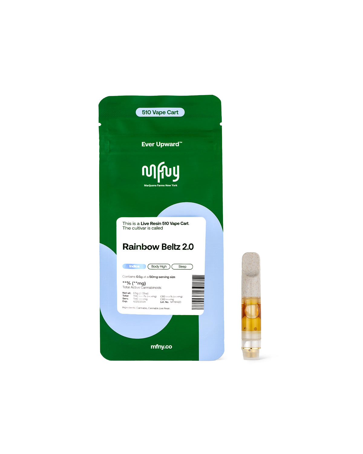 Photograph of product: Live Resin RAINBOW BELTZ 2.0 | .5 g Cart
