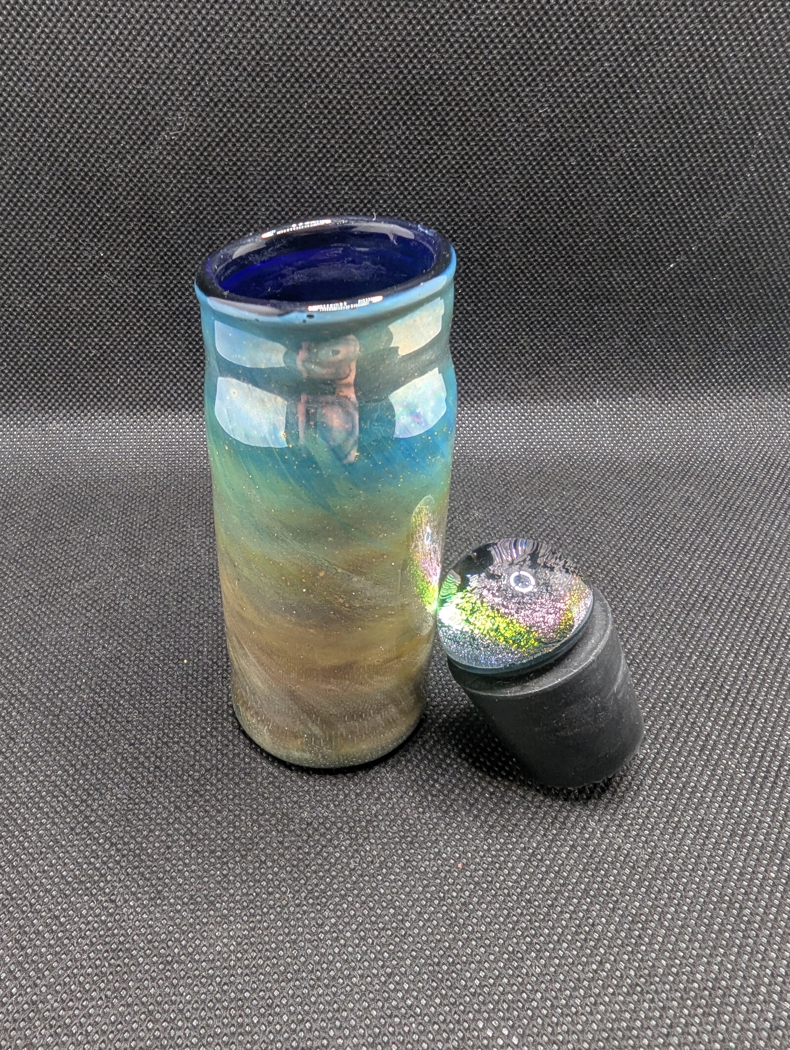 Photograph of product: Mikes Glass Art - Large Bottle W/ Stopper $60