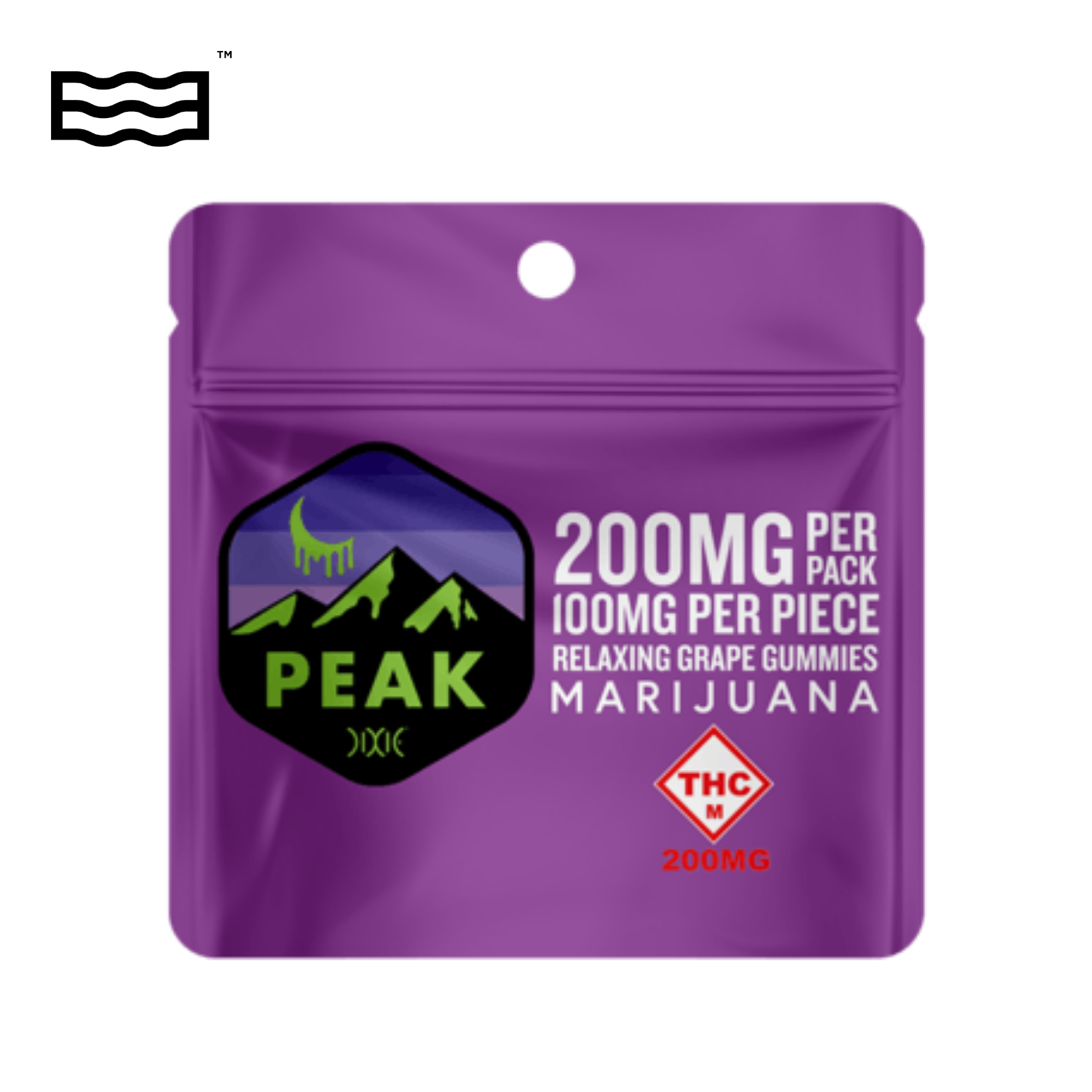 Photograph of product: Dixie | 200mg Peak Gummies | Grape 200mg (2pk)