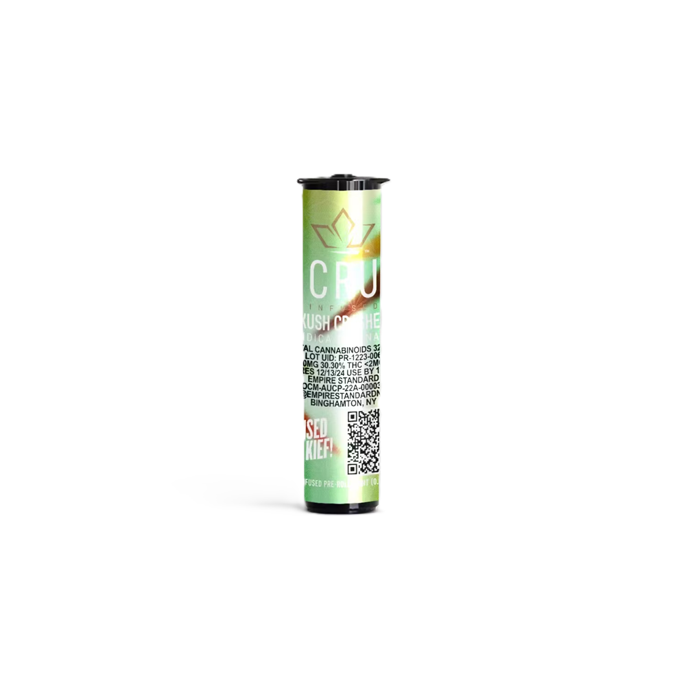 Photograph of product: CRU | Kush Crasher | Kief Infused Pre-Roll 0.5g