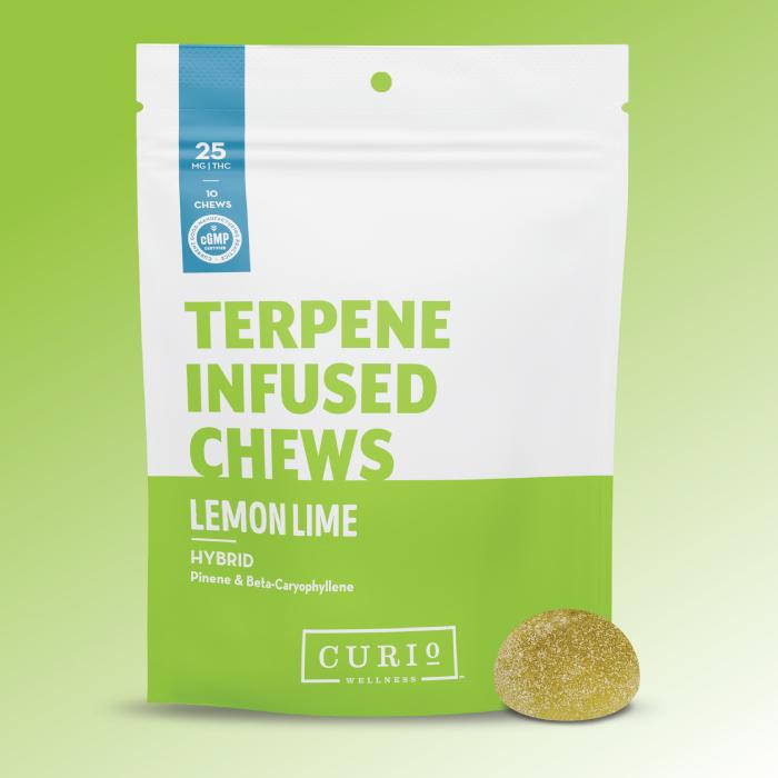 Photograph of product: Lemon Lime | 250mg | Terpene Infused Gummies | Curio