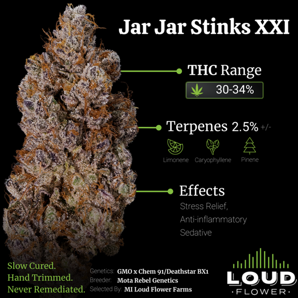 Photograph of product: Jar Jar Stinks #21 : MI Loud : Pre-pack Jar - 3.5g